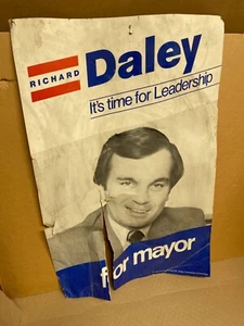 Vintage Richard M Daley Chicago Mayor Political Election Poster 42"x27" Size - Picture 1 of 8