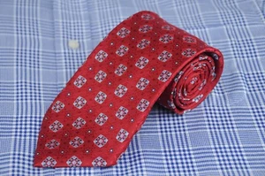 Joseph & Lyman Men's Tie Red White & Ice Dot Woven Silk Necktie 58 x 3.5 NEW - Picture 1 of 4