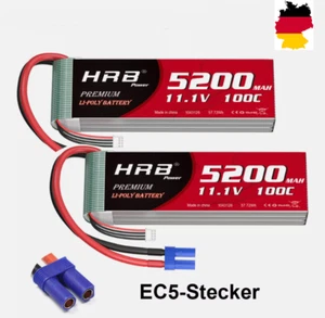2xHRB 11,1V 5200mAh 3S 100C Lipo Akku EC5 für RC Auto-Akku Quad FPV - Bild 1 von 6
