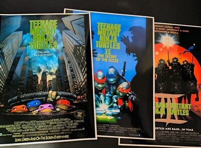 Teenage Mutant Ninja Turtles 90s Movie Poster Set – All 3 Films – 8.5x11