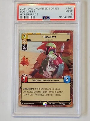 2024 Star Wars Unlimited Boba Fett 442 Legendary HYPERSPACE - PSA 9 - Image 1 of 4