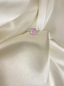 2.30 Ct Princess Real Sapphire & Diamond Engagement Ring 14K Solid White Gold - Picture 1 of 10