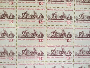 DOC Scott #1726 York Town Confederation 13¢ Sheet of 50 1977 MNH XF - Picture 1 of 4