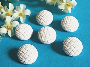 087C/ RAVISSANTS BOUTONS " CROISILLON "  BLANC LOT DE 6 BOUTONS ÉP. 1960/70 - Photo 1 sur 3