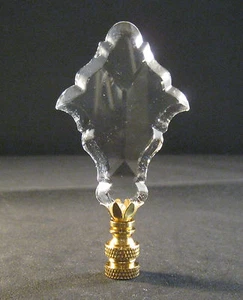 LAMP FINIAL-GLASS FRENCH PENDALOGUE LAMP FINIAL-BRASS BASE - Picture 1 of 10