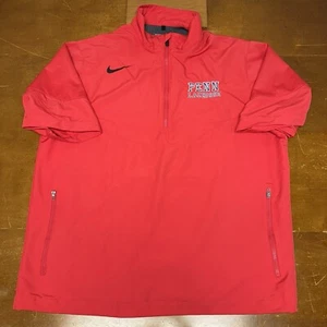 Penn Quakers Jacket Mens Large Red Football Short Sleeve Dri Fit Pullover Nike - Picture 1 of 14
