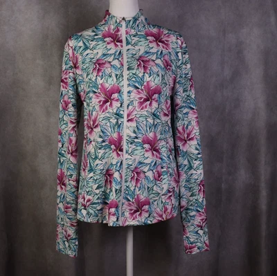 Jaqueta Tommy Bahama Active Feminina Grande Multicolorida Floral Zíper Completo Performance - Imagem 1 de 4