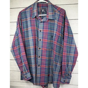 Camisa de manga larga vintage Burberrys XL a cuadros con botones ropa de hombre - Imagen 1 de 3