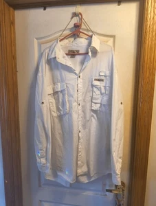 Men's Hook & Tackle Outdoor Fishing Sport Shirt- Long Sleeve- White- Size 2xl - Picture 1 of 8