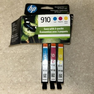 New Genuine HP 910 Cyan Magenta Yellow Ink Cartridges - Picture 1 of 4