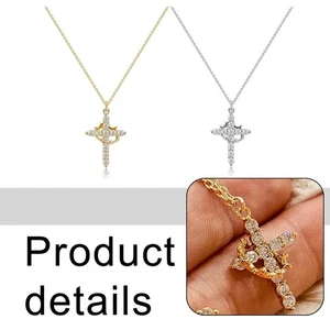 Exquisite Crown Cross Rotating Necklace A Charming Accessory for All Occasions - Picture 1 of 14