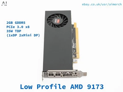 Low profile graphics card for 3 monitors (DP+2mDP) E9173 2GB GDDR5 35W low TDP - Image 1 of 4