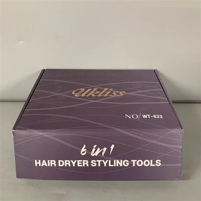 UKLISS 6 in 1 Hairstyler Hair Dryer Brush Set w Automatic Wrap Curler -FPL -CP