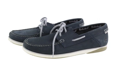 Timberland A416H Zapatos Hombre EU44 UK9.5 Cuero Azul Lop Top Punta de Almendra - Imagen 1 de 4