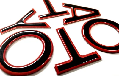 3D BLACK RED OUT DOMED RAISED REAR DOOR LETTERS COMPATIBLE WITH 4 RUNNER 2025 - Image 1 of 3