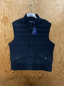 Polo Ralph Lauren Mens XL  Navy Quilted Suede Vest. $998 - Picture 1 of 19