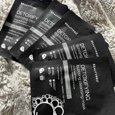 BEAUTY PRO💖 DETOXIFYING Bubbling Cleansing Sheet Mask 20m l💖 NEW x5 - Image 1 of 2