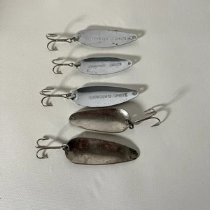 5 Vintage Spoon Fishing Lures: Johnson’s Sprite, Trophy, Typsy King - Picture 1 of 3