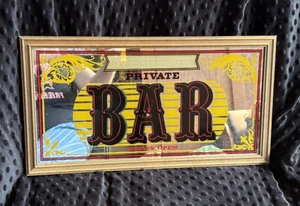 Vintage 70er / 80er Jahre Rückseitenlack Spiegel Bar Schild zum Personalisieren - Bild 1 von 6