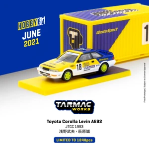 Tarmac Works Hobby 64 Toyota Corolla Levin AE92 JTC 1993 with Container Box 1/64 - Picture 1 of 3