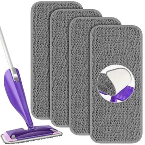 Reusable Mop Pads Compatible With Swiffer Wet Jet Mop Wet Pads Refills Wet Dry M - Picture 1 of 5
