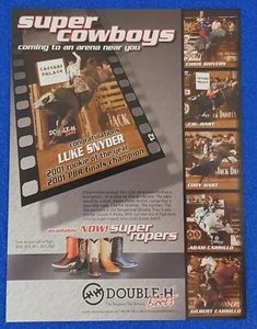 2002 HH DOUBLE-H COWBOY BOOTS LUKE SNYDER PBR 2001 ROOKIE OF THE YEAR PRINT AD - Picture 1 of 1