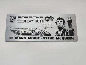 1970 Porsche 917 KH Steve McQueen Metall Namensschild Plakette für 1/12 - Bild 1 von 3
