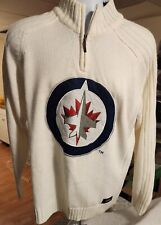 Winnipeg Jets NHL 1/4 Zipper pullover White Sweater Men's Large