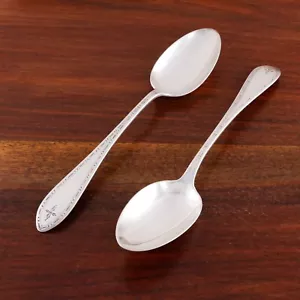 2 FRANK SMITH STERLINGSILBER DESSERT OVAL SUPPENLÖFFEL SALEM 1925 OHNE MONOGRAMM - Bild 1 von 3