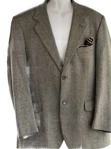 Paul Fredrick Mens Blazer 44L Windowpane Wool Dual Vent Blazer Mint - Picture 1 of 15