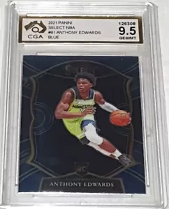 Anthony Edwards - 20/21 Panini Select (#61) Rookie Blue - CGA 9.5 GEM MINT - Picture 1 of 5
