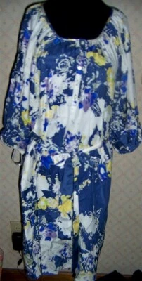 Dress Silk Floral Print Three Dots Dress Misses size Large New - Image 1 of 4