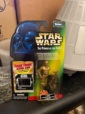 CUERPO METALIZADO STAR WARS C-3PO CON RED DE CARGA POTF 1997 marco congelado  Foto 1 de 2
