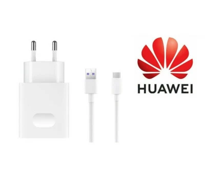 Huawei Super Charger European 2 Pin Mains  Adapter + 5A Type C USB Cable - Image 1 of 3