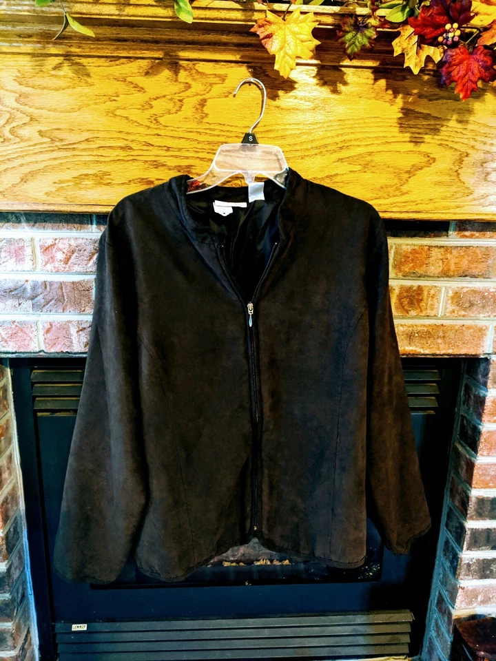 Jaqueta feminina Studio Works marrom microfibra plus size 22w - Imagem 1 de 2