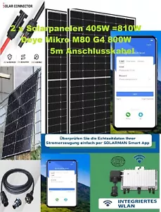 Balkonkraftwerk 810/800 W Solaranlage mit Deye M80 G4 800W neueste Generation - Bild 1 von 8