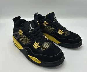 Nike Air Jordan 4 Black & Yellow Retro Thunder Size 8 - 314257-071 - Picture 1 of 24