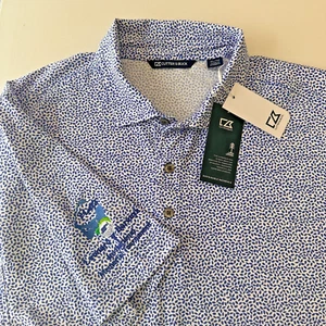 Cutter & Buck Mens Golf Polo XL Virtue Eco Pique Botanical Blue Baranyk MCK01161 - Picture 1 of 9