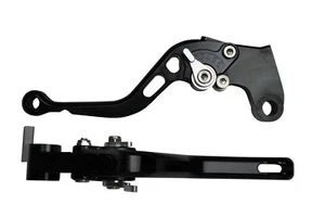 Black Aero Short Clutch Brake Levers for Triumph 675 Street Triple R 2011 Silver - Picture 1 of 7