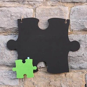 Kreide Tafel Puzzle Mitte Stück Form für Memos Notizen & Wohnkultur - Bild 1 von 1