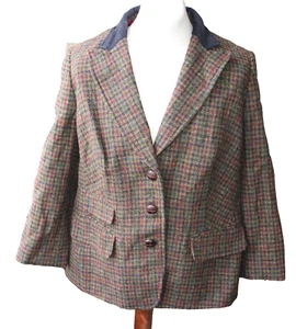 KARIERT DAMEN Harris Tweed Sakko EHER Gr 44 TRUE VINTAGE Jacket JACKE - Bild 1 von 9