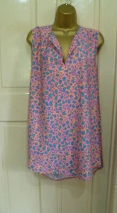 TU PRETTY PINK + AQUA ANIMAL PRINT LEICHTES ÄRMELLOSES LONGTOP GR. 24 NEU MIT ETIKETT - Bild 1 von 8