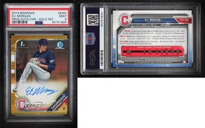 2019 Bowman Chrome Prospect Gold Refractor /50 Eli Morgan PSA 9 MINT Auto