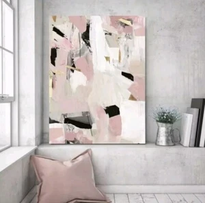 John Lewis - Lienzo Oro Rosa Negro II - 80 × 60 cm. Rosa/Multi (¡precio de venta sugerido por el fabricante 99 £!!) - Imagen 1 de 5