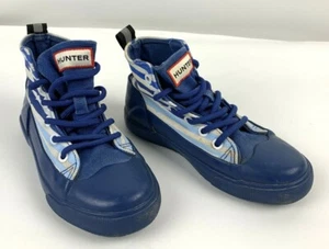 Hunter Target Kids Blue White Stripe Lace Up Ankle Shoes Canvas 13 Unisex  - Picture 1 of 7