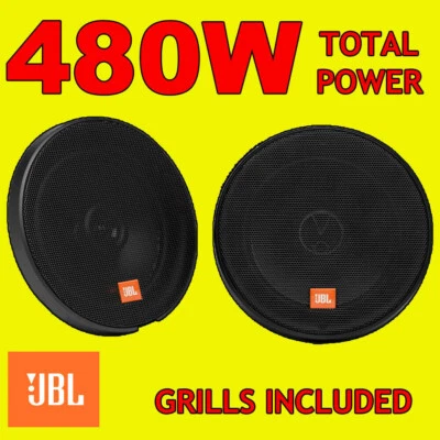 JBL 480W TOTAL 2WAY 6.5 INCH 16.5cm CAR DOOR/SHELF COAXIAL SPEAKERS BLACK PAIR - Image 1 of 4