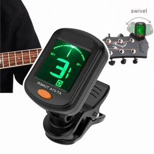 LCD Chromatic Acoustic Electric Guitar Clip On Ukulele Banjo Violin Tuner Black - Picture 1 of 10