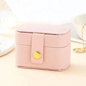 Flip Cover Ring Earrings Holder Mini Jewelry Display Case Travel - Picture 1 of 9