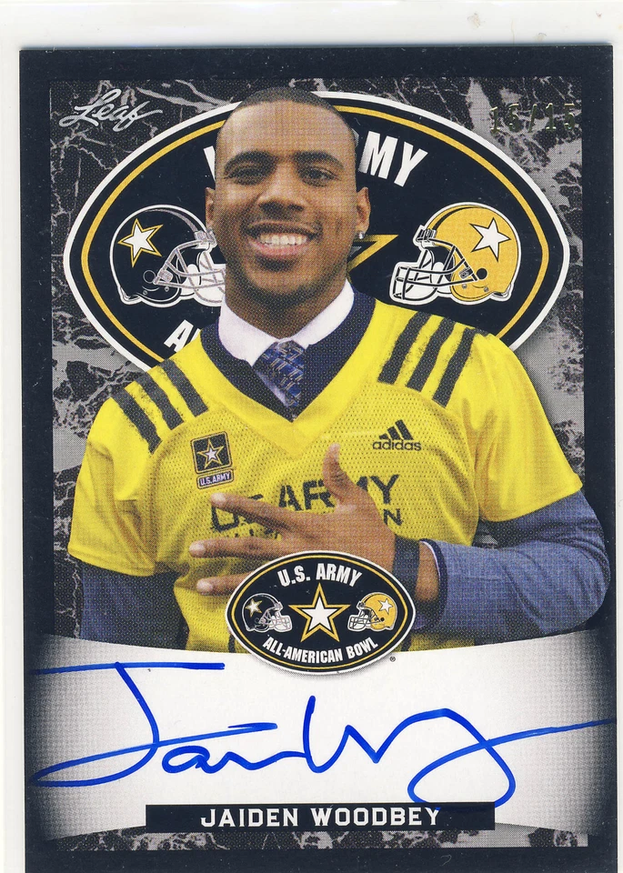 JAIDEN LARS-WOODBEY 2018 Leaf Army All American TOUR /15 AUTO BOSTON COLLEGE - Image 1 of 1