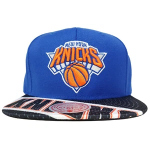 NY Knicks Mitchell & Ness NBA Snapback Cap Hat 3D Logo Blue Black Jersey NWT - Picture 1 of 9